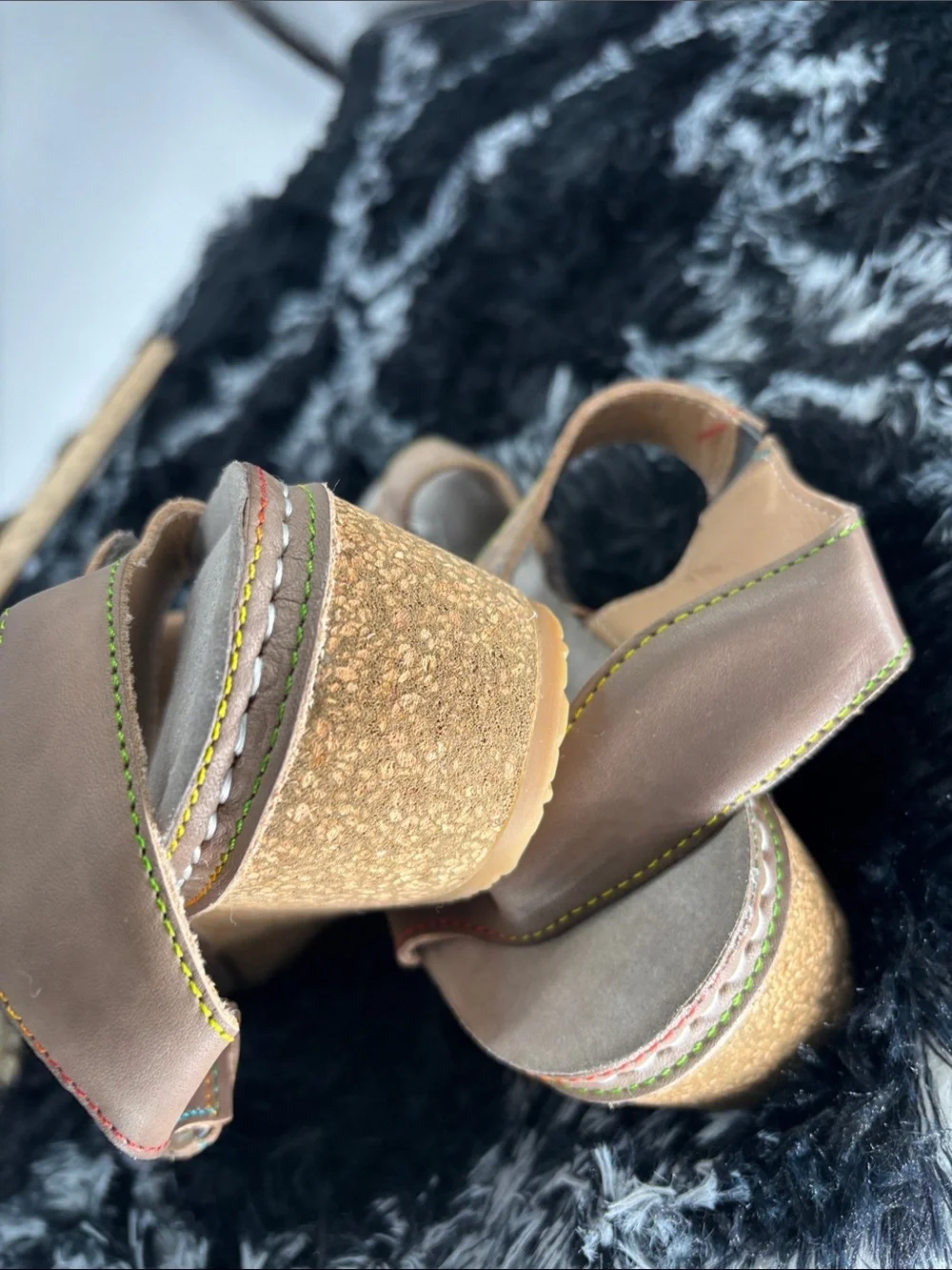 L'Artiste by Spring Step genuine leather cuteness flower wedge sandal shoes 38